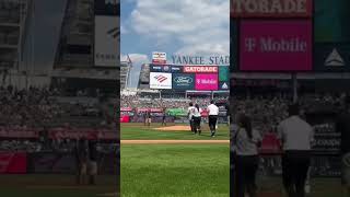 Hideki Matsui throws out the first pitch ⚾ via YankeesX [upl. by Roderich]