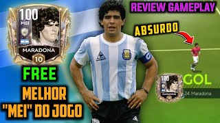 MARADONA 100 ICON REVIEW 🇦🇷 O MELHOR MEI 🔥 GAMEPLAY E REVIEW  FIFA MOBILE 21 [upl. by Allemap]