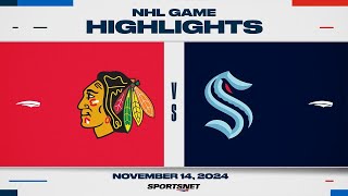 NHL Highlights  Blackhawks vs Kraken  November 14 2024 [upl. by Packston185]