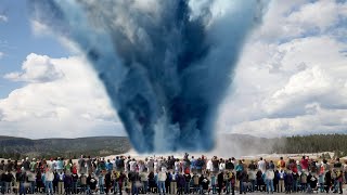 Horrible today GIANT GEYSER ERUPTS AGAIN Threatening Thousands of Yellowstone Visitors [upl. by Abram]