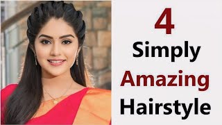 4 Simply Amazing Hairstyle  Easy hairstyle  new hairstyle  hairstyle for saree [upl. by Birch85]