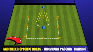 Midfielder Specific Drills  Individual Passing Midfielder Training [upl. by Dehlia]