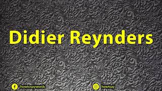 How To Pronounce Didier Reynders [upl. by Irrot]