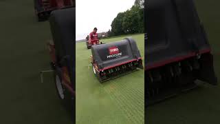 Aeration fairway toro procore 648 golf course maintenance Campo de golf Mantenimiento algo bien [upl. by Sadella]