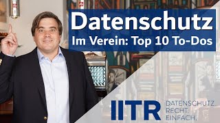 Datenschutz im Verein die 10 wichtigsten DSGVOThemen für Vereine [upl. by Meryl]