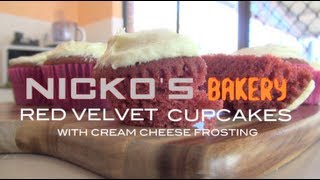 RED VELVET CUPCAKES  Nickos Bakery [upl. by Ahoufe]