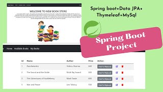 Spring boot simple project  Book Store Management  MySql  Thymeleaf JPA [upl. by Torruella]