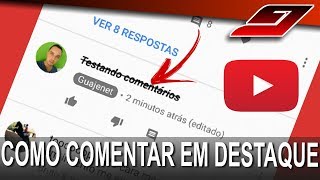 Como COMENTAR em destaque no YOUTUBE NEGRITO sublinhado itálico  Guajenet [upl. by Amata]