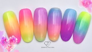 How to do gel polish ombre nails 3 Colour ombre nail art 🤗 Easy nail art at home for beginners [upl. by Carrissa]