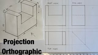 Orthographic Projection  First Angle Part 3 [upl. by Zeiger]