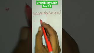 Divisibility rule for 11 shorts [upl. by Lennard]