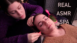 30Minute Real life ASMR Spa Session She Chose BrushingScalp CheckNape of Neck Attention [upl. by Aenat]