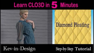 Learn CLO3D in 5 Minutes  Diamond pleating clo3dtutorial [upl. by Jat]