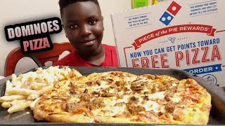 DOMINOS PIZZA amp CHICKEN ALFREDO MUKBANG WITH ELIJAH [upl. by Anilek]