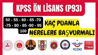 ÖN LİSANS KPSS KAÇ PUANLA NEREYE ATANIRIM  KPSS ÖN LİSANS TÜM ALIMLAR ✅ [upl. by Kantor]