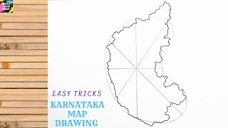 How to draw Karnataka map step by step  Karnataka map drawing easy tricks [upl. by Anitsyrhk465]