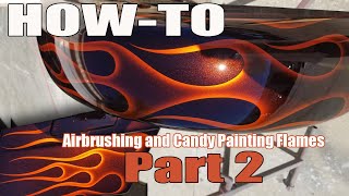 How to paint candy over flames  metallic base Includes airbrush candy clear Tips and Tricks [upl. by Cave]