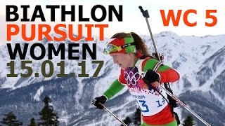 BIATHLON WOMEN PURSUIT 15012017 World Cup 5 Ruhpolding Germany [upl. by Anatol]