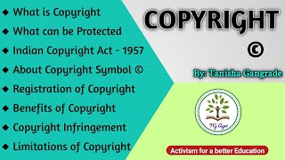 Copyright IPR  कॉपीराइट  Copyright Infringement  Indian Copyright Act 1957  by Tanisha Gangrade [upl. by Dagley]