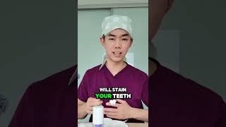 Purple toothpaste can STAIN your TEETH dentist shorts [upl. by Waylen]