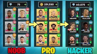 DLS 23 NOOB vs PRO vs HACKER 250000 coins  60000 Diamonds [upl. by Aramo]