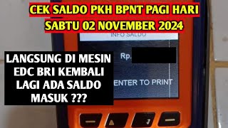 CEK SALDO PKH BPNT PAGI INI LANGSUNG DI MESIN EDC BRI 02 NOVEMBER 2024 [upl. by Farwell]