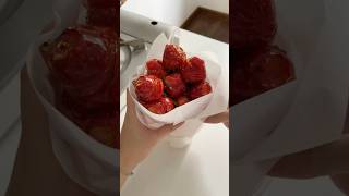 Make strawberry rose sugarcoated haws asmr food cooking asmrfood chinesefood strawberry [upl. by Uos]