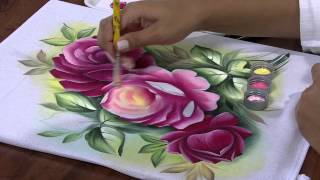 Pintura em Tecido Rosas por Ana Laura Rodrigues  25042013  Mulhercom  Parte 22 [upl. by Ibok616]