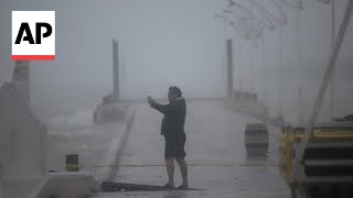 Hurricane Milton Video captures strong winds in Mexicos Yucatán Peninsula [upl. by Atinuj]