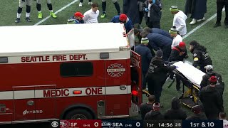 49ers Trenton Cannon scary headneck injury on kickoff return carted off amp ambulance [upl. by Etteniotna]