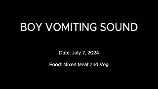 Boy Vomiting Sound ASMR  Jul 7 2024 Mixed Meat and Veg [upl. by Engedi]