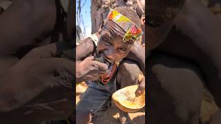 This is incredible delicious soup cooked by Hadza Bushmen naturally 😋😲hadzabetribe villagelife [upl. by Elag]