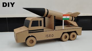 How to make cardboard rocket  Diy cardboard rocket with truck Cardboard craft [upl. by Miof Mela723]