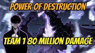 Solo Leveling  Arise  Power of Destruction Team 1  80 Million Damage [upl. by Etterrag]