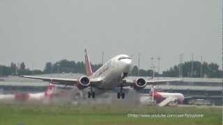 Corendon Airlines B737 TCTJF Takeoff Hamburg Airport [upl. by Lekzehcey]