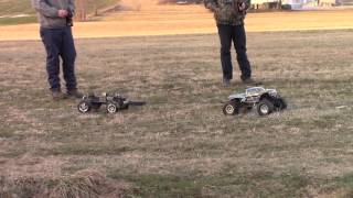 HPI SAVAGE XL VS TRAXXAS TMAXX [upl. by Lyrradal527]