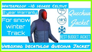 Decathlon QUECHUA Men’s Waterproof Winter Hiking Jacket  SH100 XWARM 10°C  Blue Unboxing [upl. by Carri659]