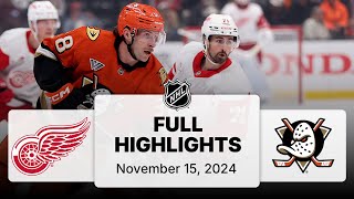 NHL Highlights  Red Wings vs Ducks  November 15 2024 [upl. by Ramirolg]