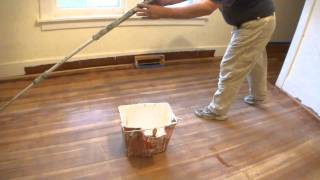 Refinishing A Hardwood Floor With Polycrylic Clear SemiGloss [upl. by Fedora369]