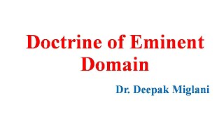 Doctrine Eminent Domain [upl. by Tsai346]