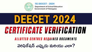 Deecet 2024 Certificate Verification Process  Deecet Counselling Process  Deecet 2024  Diet [upl. by Ila166]