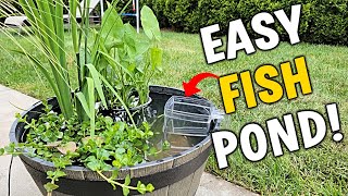 Easy NOPLUG Fish Pond Tutorial For Back Patio  Deck [upl. by Townie307]