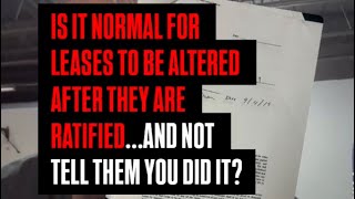 THALHIMER IS IT NORMAL FOR LEASES TO BE ALTERED AFTER THEY ARE RATIFIED…amp NOT TELL THEM YOU DID IT [upl. by Kyrstin]