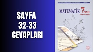 7SINIF MATEMATİK KİTABI SAYFA 32 33 CEVAPLARI [upl. by Ellenij]