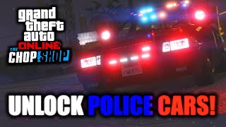 GTA Online How to Unlock Purchase and Customize POLICE Cars In The Chop Shop DLC [upl. by Hornstein]