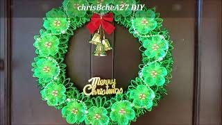 DIY Elegant Christmas Wreath From Recycled Plastic bottles [upl. by Pardner713]