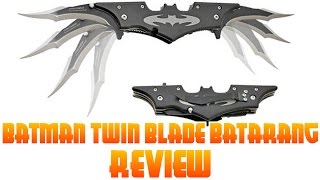 Batman Dark Knight Twin Blade Batarang Pocket Knife Review [upl. by Acisset]