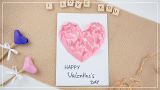 DIY Valentinskarte mit Papierherz basteln  Geschenkidee zum Valentinstag [upl. by Ellahcim]