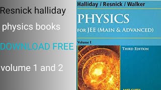 Resnic Halliday book download volume 1and 2 pdf link physics Resnichallidey amandhatarwal [upl. by Etteraj]