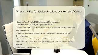 What Is the Fee for Services Provided by the Clerk of Court  CountyOfficeorg [upl. by Cordi]